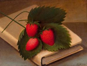 ALDEN F.L 1800-1900,Strawberries and Book,Barridoff Auctions US 2016-10-28