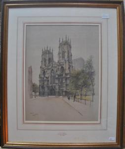 ALDIN Cecil 1870-1935,York Minster and Salisbury Cathedral,Andrew Smith and Son GB 2017-12-12
