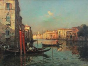 ALDINE Marc 1870-1956,Venetian Canal Scene with Gondoliers,Burchard US 2012-10-21