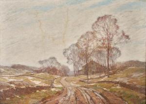 ALDRIDGE Frederick James 1850-1933,Country Road in Winter,1912,Skinner US 2024-03-06