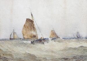 ALDRIDGE Frederick James 1850-1933,Fishing boats in choppy waters,Bonhams GB 2011-06-21