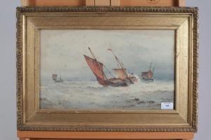 ALDRIDGE Frederick James 1850-1933,Fishing boats on a choppy sea,1888,Halls GB 2018-03-07