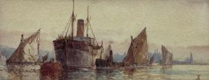 ALDRIDGE Frederick James 1850-1933,Ships Moored at Sunset,David Duggleby Limited GB 2024-04-04