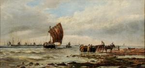 ALDRIDGE Frederick James 1850-1933,Shrimpers at Worthing, Sussex,Capes Dunn GB 2024-04-03