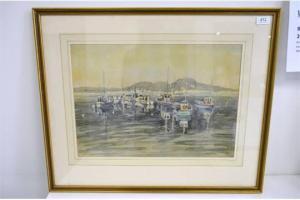 ALDRIDGE Winton 1906-1997,British scene of boats in a harbour,Ewbank Auctions GB 2015-08-05