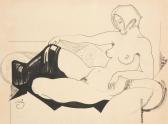 ALEKSANDR Arnshtam 1880-1965,A nude reclining on a sofa,1925,Christie's GB 2009-10-12