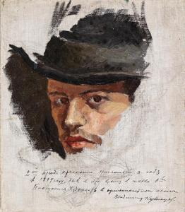 ALEKSANDROVICH KUZNETSOV VLADIMIR 1874-1960,A Self-Portrait of the Artist, st,1899,Palais Dorotheum 2020-06-08