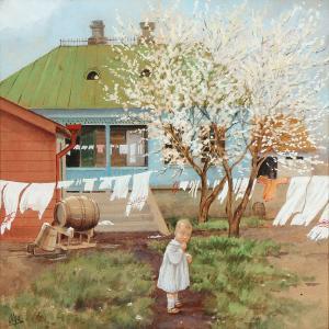 ALEKSANDROVNA Olga 1882-1960,The artist's son, two years old Tihon Kulikovsky ,1919,Bruun Rasmussen 2015-08-03