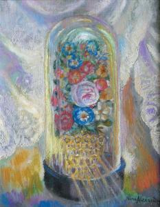 ALEKSANDROWICZ Nina 1877-1945,Fleurs sous une cloche de verre,Boisgirard & Associés FR 2012-04-04