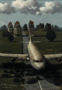 alemany ARNAU 1948-2020,Surrealist Landscape with Airplane,1995,Skinner US 2020-01-23