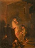 ALENZA Y NIETO Leonardo 1807-1845,Familia calentándose entorno a una hoguera,Alcala ES 2022-12-22