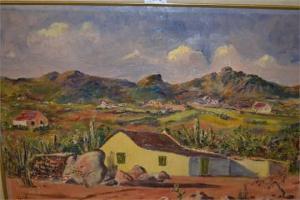 ALERS Gerhard Engelbert,African landscape with dwellings,1943,Lawrences of Bletchingley 2015-10-20