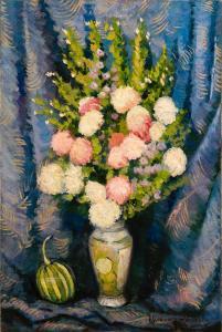 ALEXANDER ALTMAN 1885-1950,Still Life with Chrysanthemums and Melon,MacDougall's GB 2021-10-06