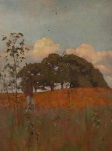 ALEXANDER Herbert,A man stood in a field, trees beyond,Bellmans Fine Art Auctioneers 2022-11-15