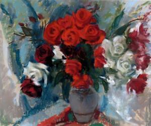 ALEXANDER Lena L. Duncan 1899-1983,MIXED ROSES IN A VASE,Great Western GB 2023-03-31