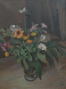 ALEXANDER Rihm 1904-1944,Blumenstillleben in Vase,Geble DE 2016-07-23