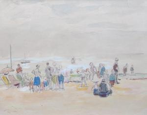 ALEXANDER Robert G.D. 1875-1945,beach scene Frinton,Burstow and Hewett GB 2023-07-20