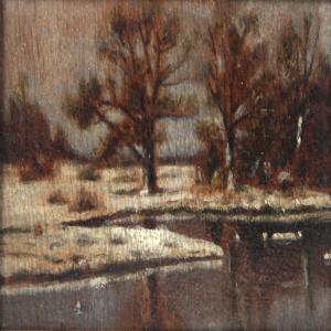 ALEXANDROVNA Xenia 1875-1960,Winter landscape with a forest lake,1925,Bruun Rasmussen DK 2012-12-03