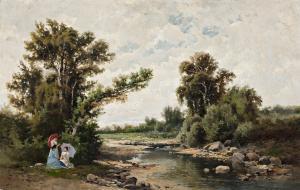 ALFARO Y BRIEVA Nicolas 1826-1905,Vista fluvial,Balclis ES 2017-05-31