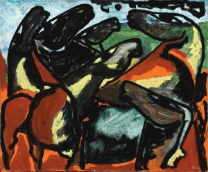 ALFELT Vibeke 1934-1999,A flock of horses,1972,Bruun Rasmussen DK 2024-03-26