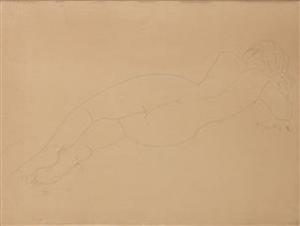 ALFEREZ Enrique 1901-1999,Study of a Reclining Nude,New Orleans Auction US 2021-11-18
