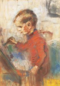 ALFRED Ahner 1890-1973,Malender Junge im Atelier (Roder),1928,Wendl DE 2019-06-20