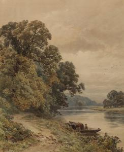 ALFRED Powell 1830-1893,'The Ferry, Clifeden on Thames, no.3,1880,Duke & Son GB 2020-01-23