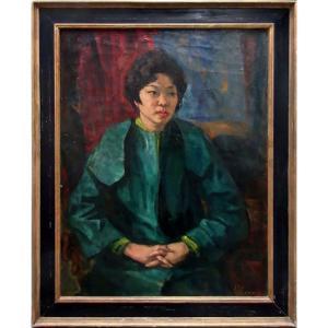 ALFSEN John Marten 1902-1971,PORTRAIT OF A SEATED WOMAN IN TEAL,Waddington's CA 2018-03-22