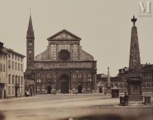 ALINARI Fratelli,Façade de l'Eglise Maria Novella, Florence,1850,Millon & Associés 2024-11-08