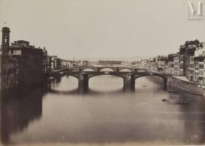 ALINARI Fratelli 1854-1920,Le fleuve Arno, Florence, Italie,1854,Millon & Associés FR 2024-11-08