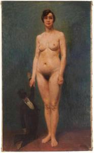 ALIZARD Paul Joseph 1867-1948,Frauenakt mit Puppe,1928,Dobritz DE 2018-03-10