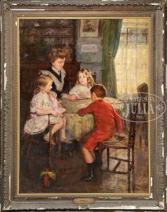 ALKAN LÉVY Fernand 1800-1900,THE FAMILY READING LESSON,James D. Julia US 2015-08-25