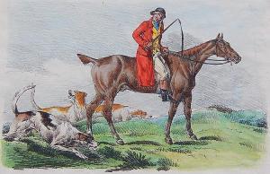 ALKEN Henry Thomas I 1785-1851,Hunter on Horse with Three Dogs,Rachel Davis US 2014-12-14