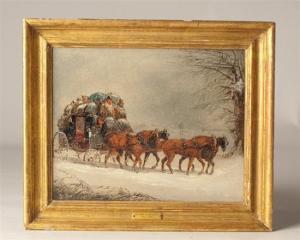 ALKEN Henry Thomas I 1785-1851,Stagecoach in Snow,Harlowe-Powell US 2009-10-17