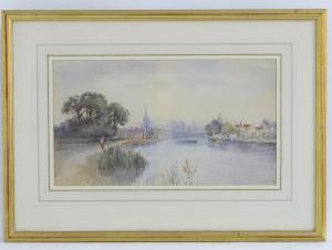 ALLAN A 1920-1930,A view of Marlow from the river Thames with figure,Claydon Auctioneers 2020-11-16