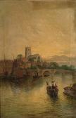 ALLAN G 1900,A town on a river, thought to be Hereford,Bonhams GB 2005-03-08
