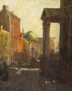 ALLAN Henri 1894,dublin street scene with figures,Adams IE 2006-10-11