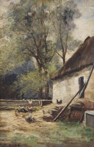 ALLAN Henry 1865-1912,Chickens by a Cottage,Adams IE 2017-11-22