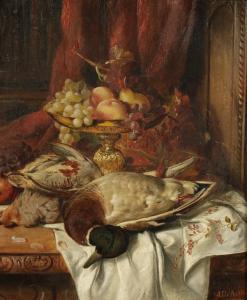 ALLAN J.D 1800,A still life study of dead birds and fruits on a table top,Duke & Son GB 2016-09-15