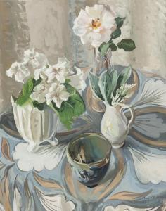 ALLAN Mary 1917-2002,PLANTS ON TABLECLOTH,McTear's GB 2013-06-27