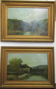 ALLAN R 1900-1900,Pair of river scenes with watermills,20th century,Wotton GB 2022-03-01