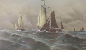 ALLBON Charles Frederick 1856-1926,Fishing boats at sea,Gorringes GB 2021-08-23