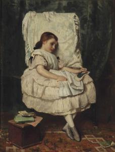 ALLEBÉ Augustus 1838-1927,Geen leeslust: No desire to read,1860,Christie's GB 2013-11-20