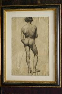 ALLEBÉ Augustus 1838-1927,Studie mannelijk naakt, rugzijde,Venduehuis NL 2012-08-29