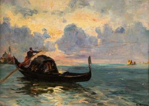 ALLEGRE Raymond 1857-1933,Gondola a Venezia,1905,Finarte IT 2024-04-17