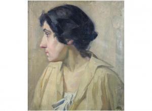 ALLEMAN Albert 1892-1933,Portrait of a lady in profile,Bernaerts BE 2009-05-11