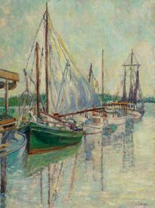 ALLEN Anna Elizabeth 1881-1959,Fishing Boats, New Smyrna, Florida,Neal Auction Company US 2019-04-13