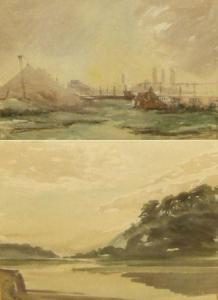 ALLEN Arthur Baylis 1889,Lakeland Scene; and Industrial Landscape,1927,Keys GB 2010-02-19