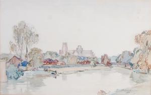 ALLEN Frank Leonard 1884-1966,A View of Ely Cathedral,1934,Lacy Scott & Knight GB 2015-12-12