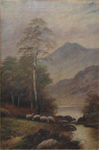 ALLEN Frederick Warren,mountainous landscape with sheep in foreground,John Taylors 2008-07-29